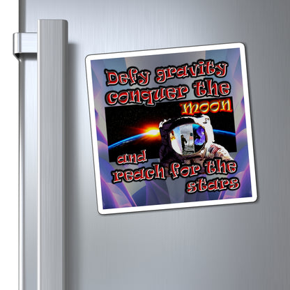 defy conquer reach - Magnets - (grey-pink wave)