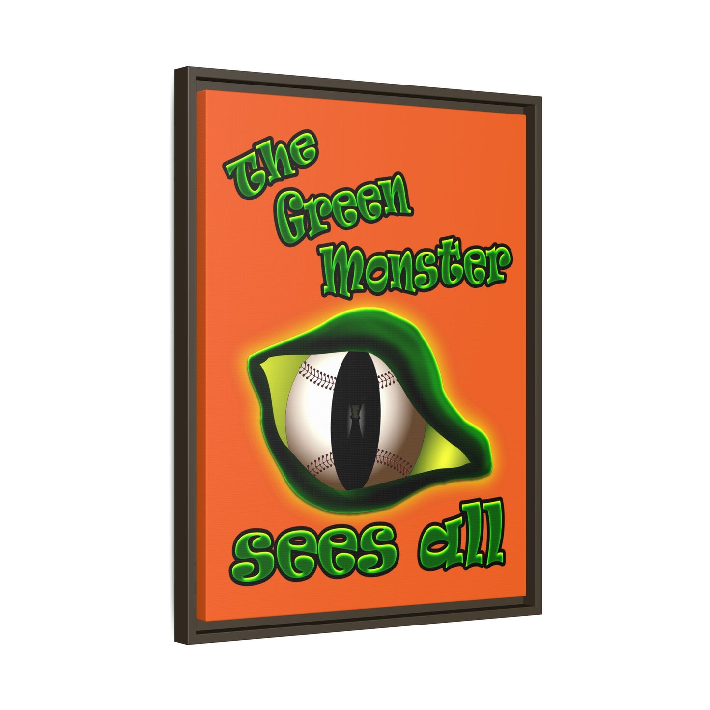 green monster - framed canvas art (orange)