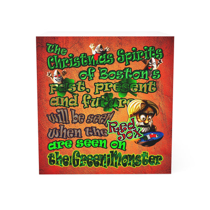 christmas spirits of boston - note cube (burnt orange)