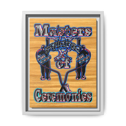 em cee squared - framed canvas art (butterscotch wood finish)