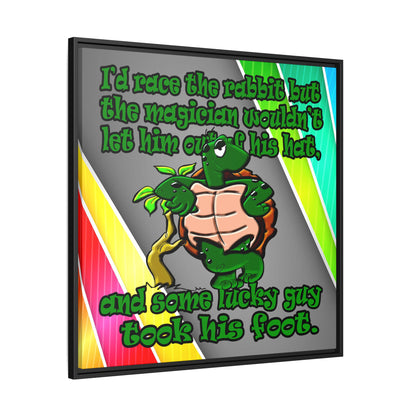 turtle race - framed canvas art (rainbow split)