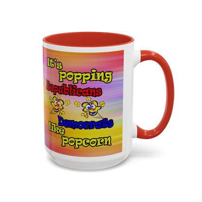 popping like popcorn - Accent Mug (color blur)