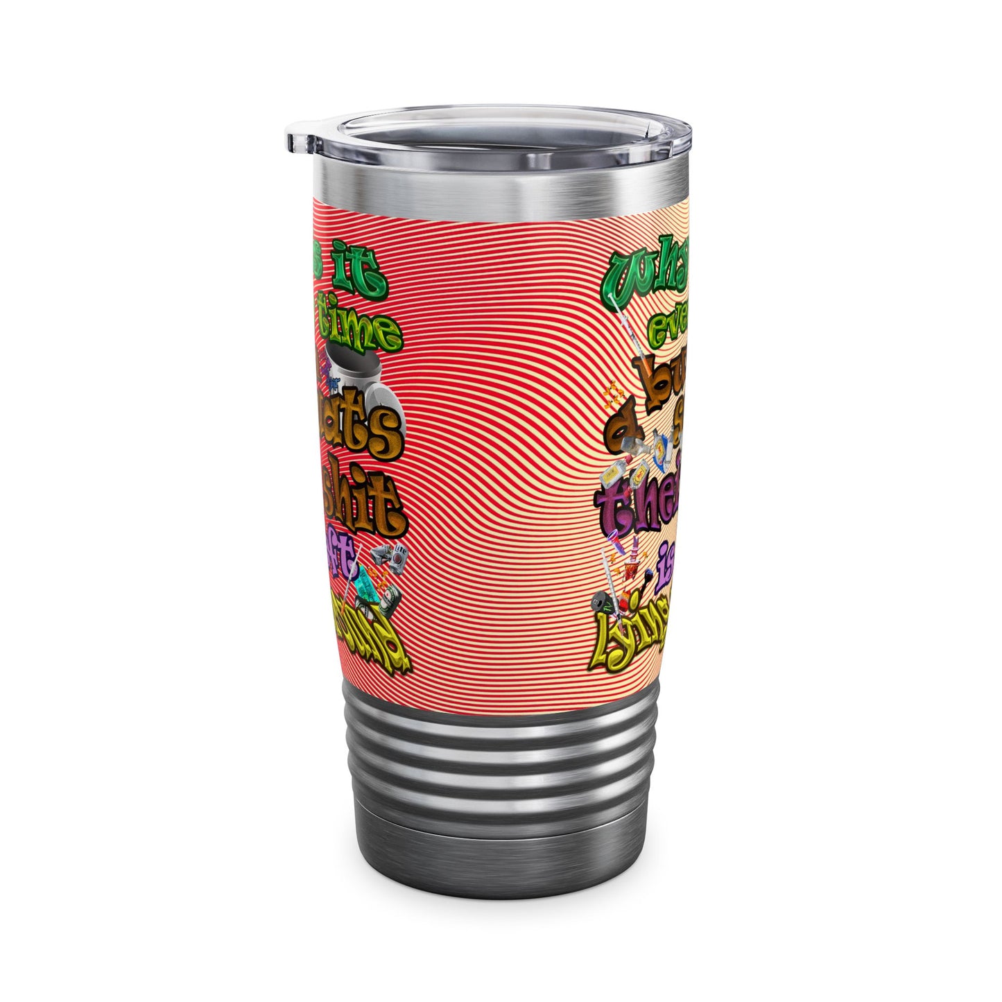 the bum's shit - Ringneck Tumbler, 20oz (yellow-orange wave)