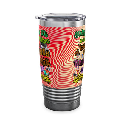 the bum's shit - Ringneck Tumbler, 20oz (yellow-orange wave)