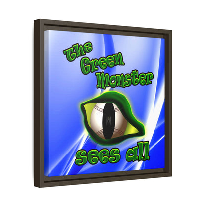 green monster - framed canvas art (blue-white wave)