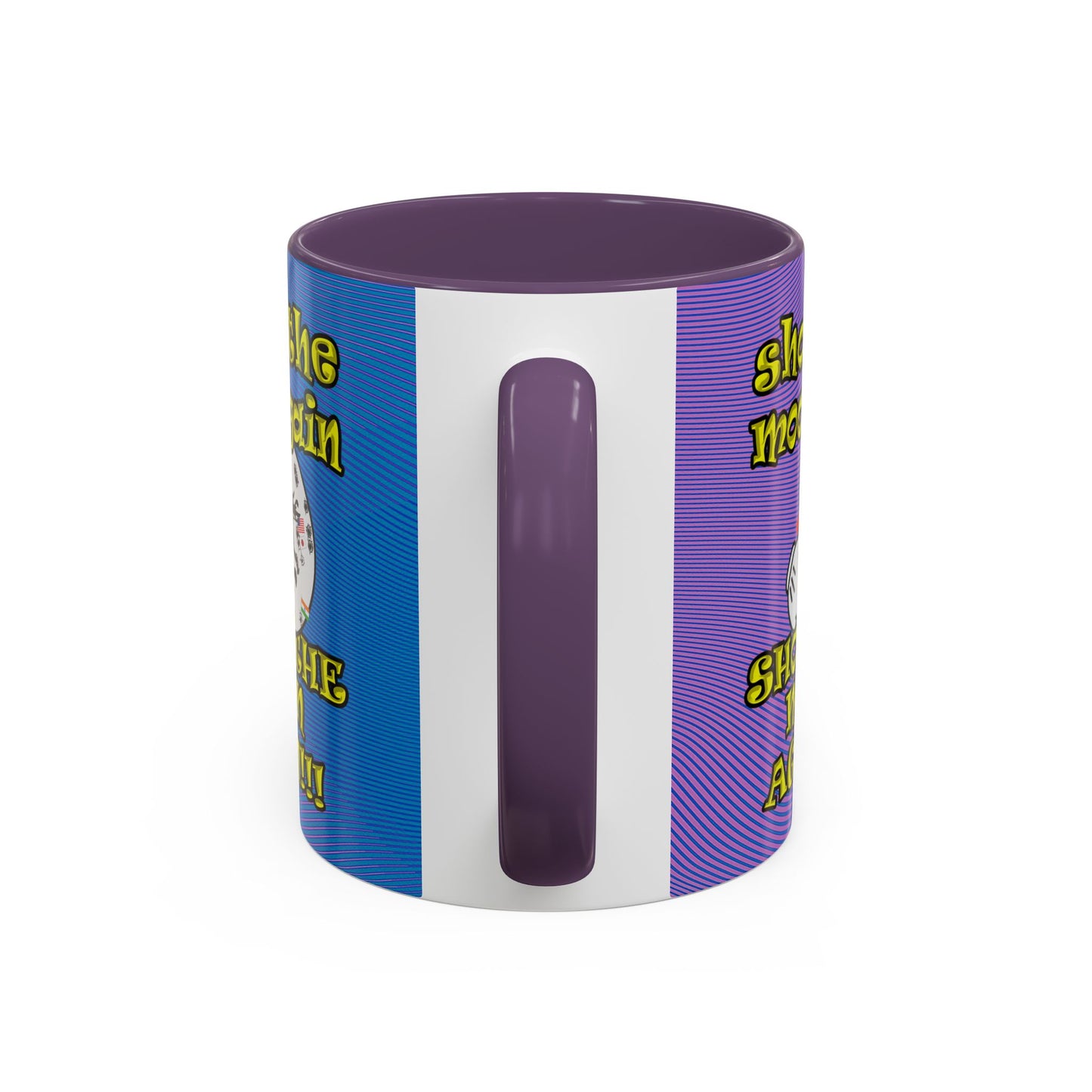 shoot the moon again - Accent Mug (light blue-purple wave)