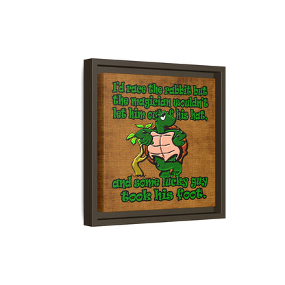 turtle race - framed canvas art (brown papyrus)