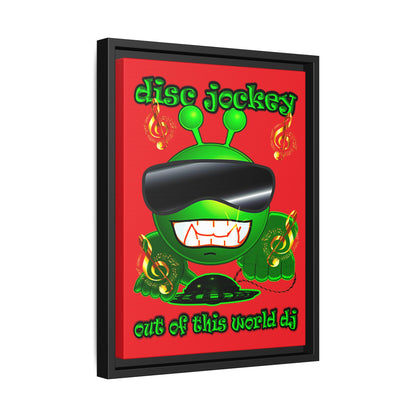 disc jockey - framed canvas art (red)