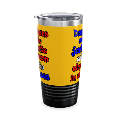 donkeys and elephants - Ringneck Tumbler, 20oz (yellow)