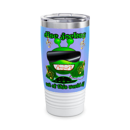 disc jockey - Ringneck Tumbler, 20oz (light blue-purple wave)