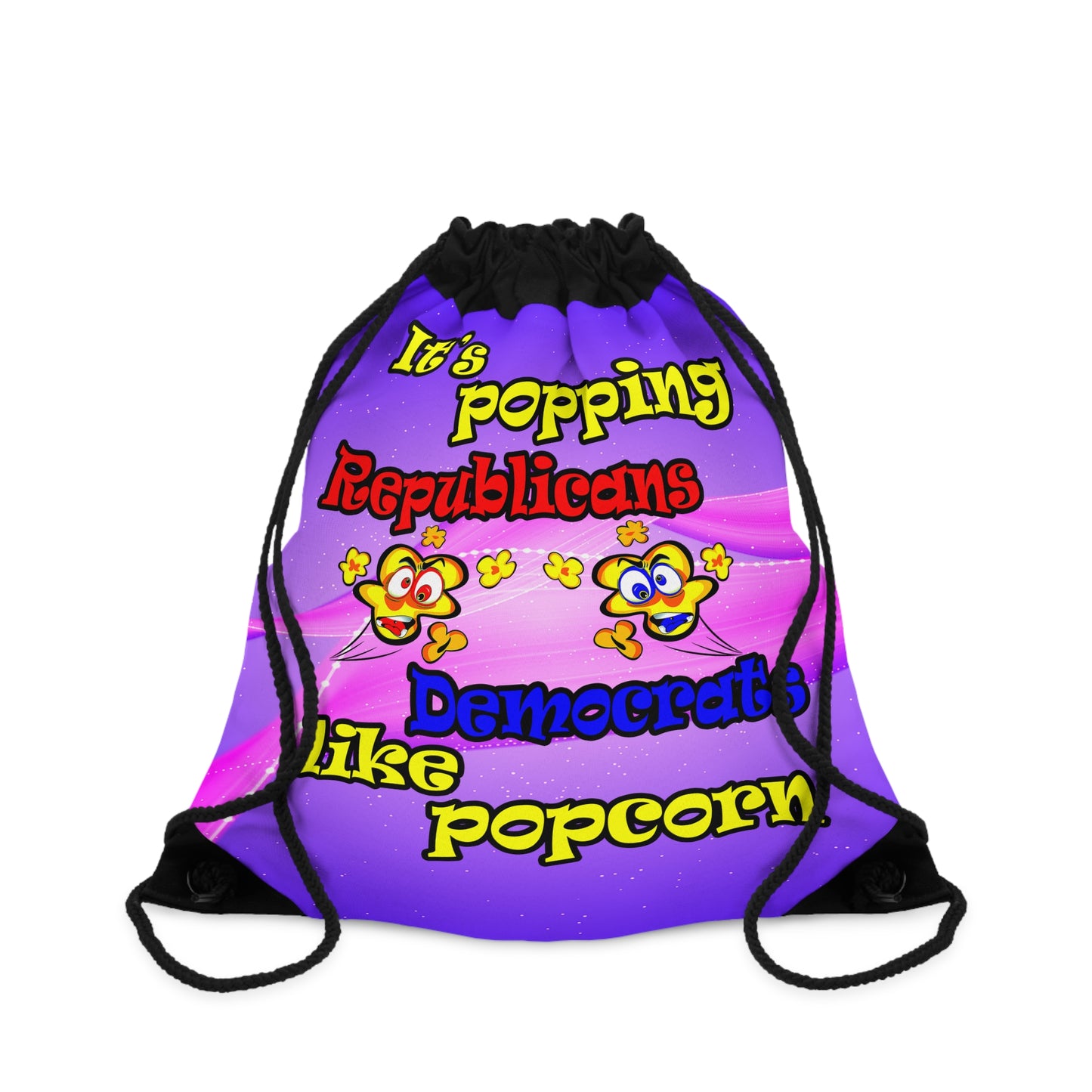 popping like popcorn - Drawstring Bag (purple-pink wave)