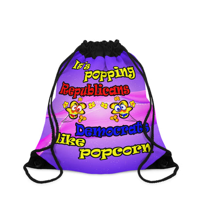 popping like popcorn - Drawstring Bag (purple-pink wave)