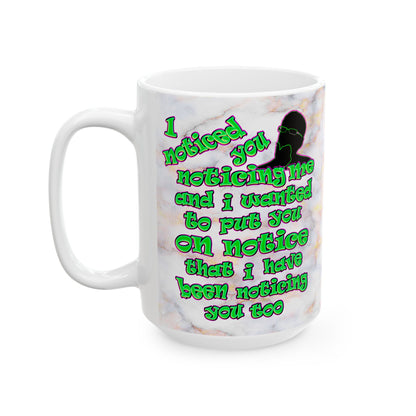 noticed you noticing - White Mug (white marble)