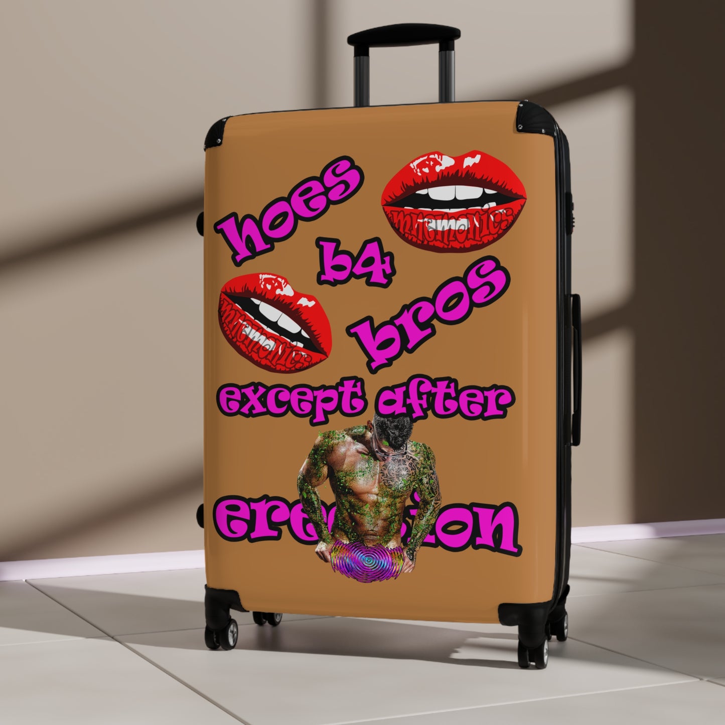 hoes b4 bros - Suitcase (light brown)