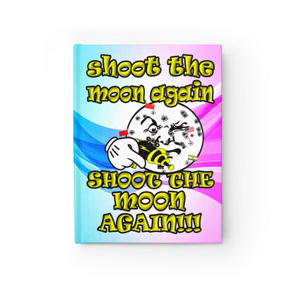 shoot the moon again - journal-lined (light blue-pink wave)