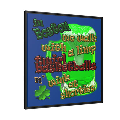 celtics logo - framed canvas art (dark blue)