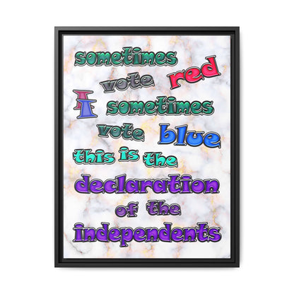 declaration of the independents - framed canvas art (white marble)