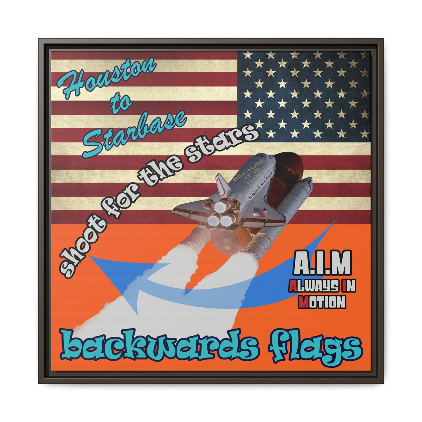shoot for the stars - framed canvas art (orange)