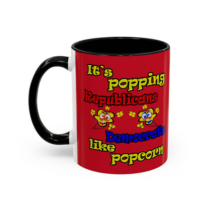 popping like popcorn - Accent Mug (dark red)
