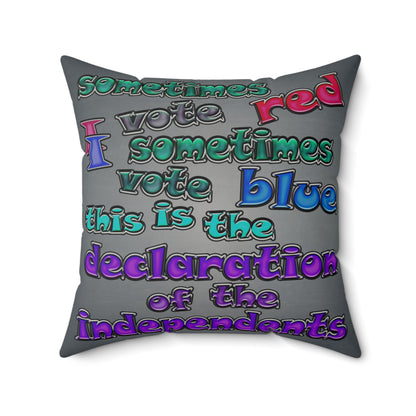 declaration of the independents - Faux Suede Square Pillow - (grey-light grey)