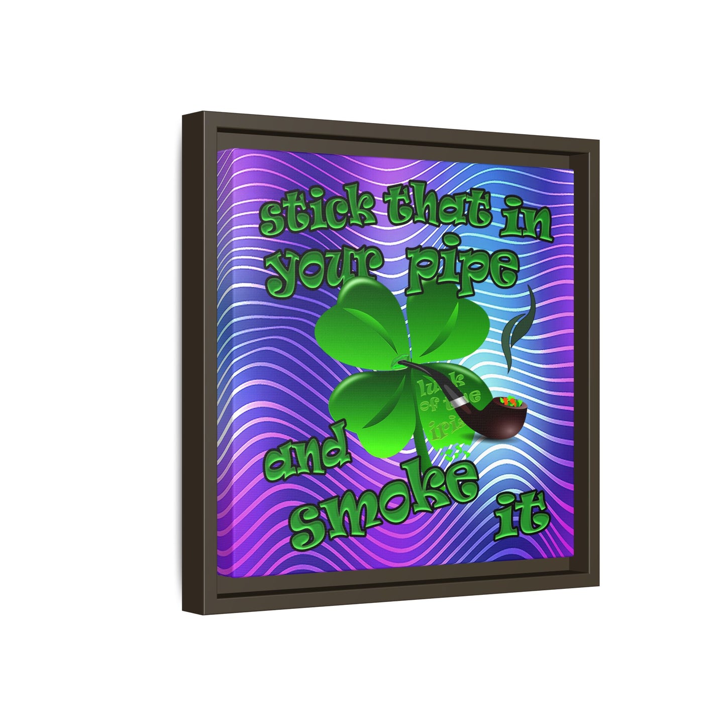 stick that in your pipe and smoke it - framed canvas art (purple wave)