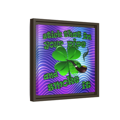 stick that in your pipe and smoke it - framed canvas art (purple wave)