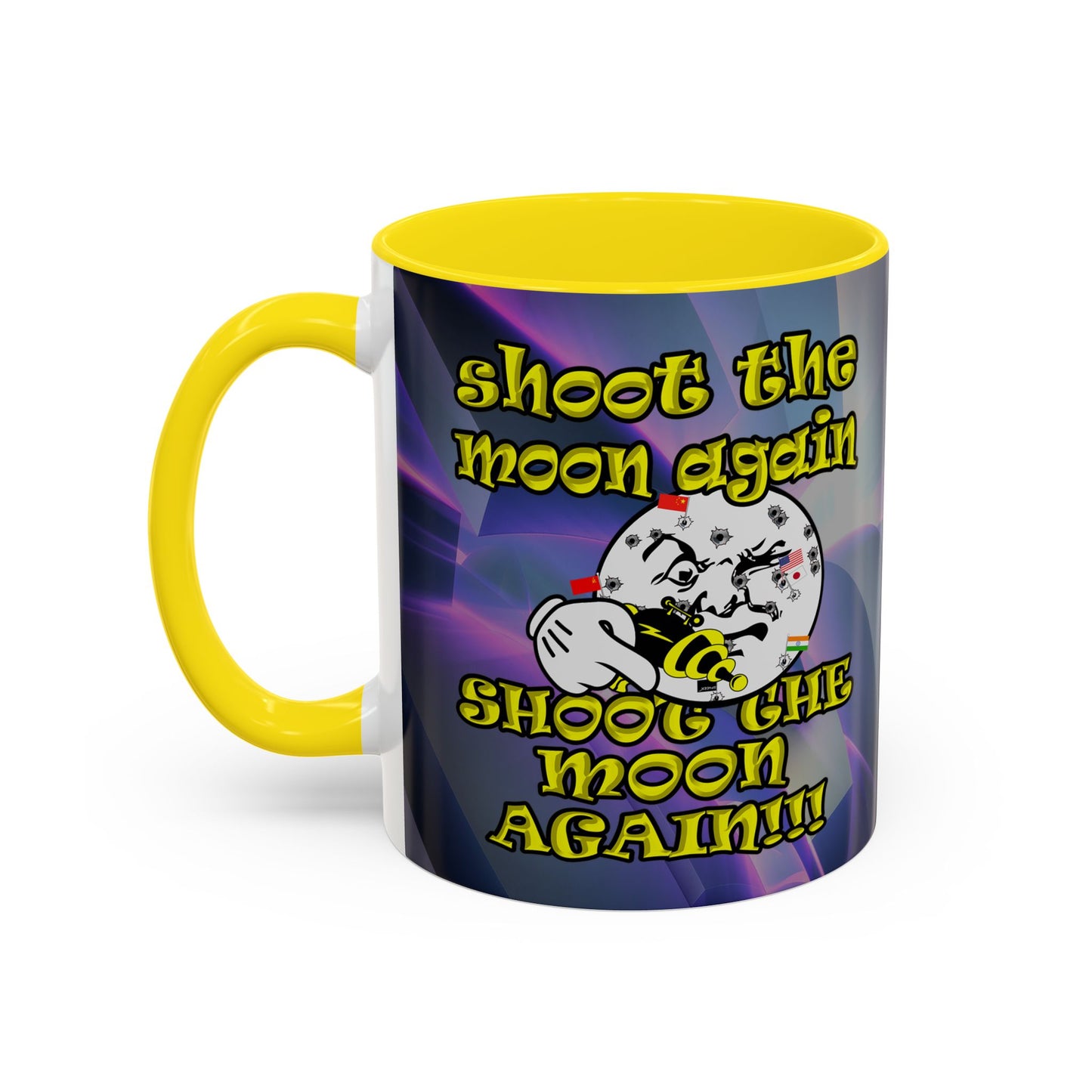 shoot the moon again - Accent Mug (grey-pink wave)