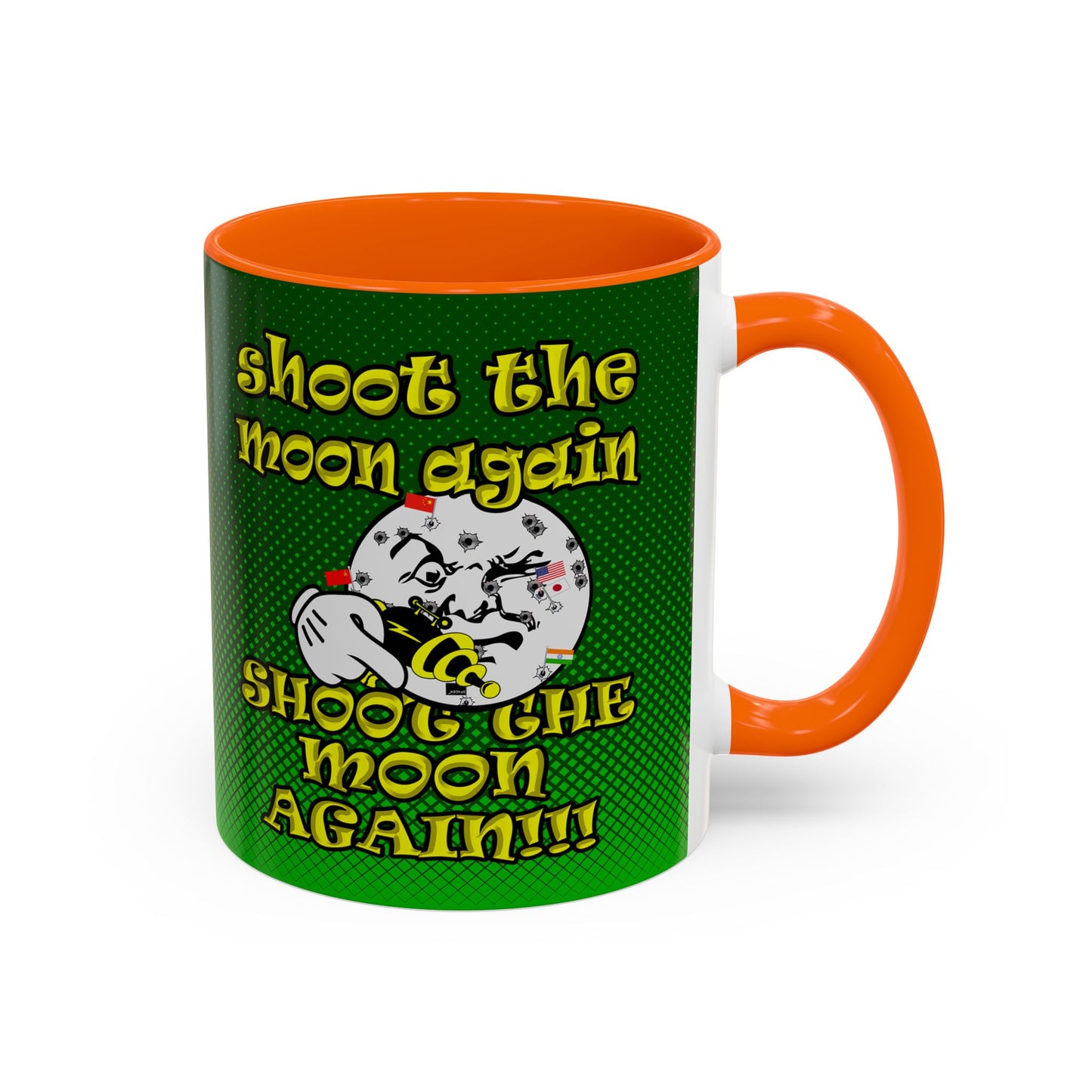 shoot the moon again - Accent Mug (logo green)