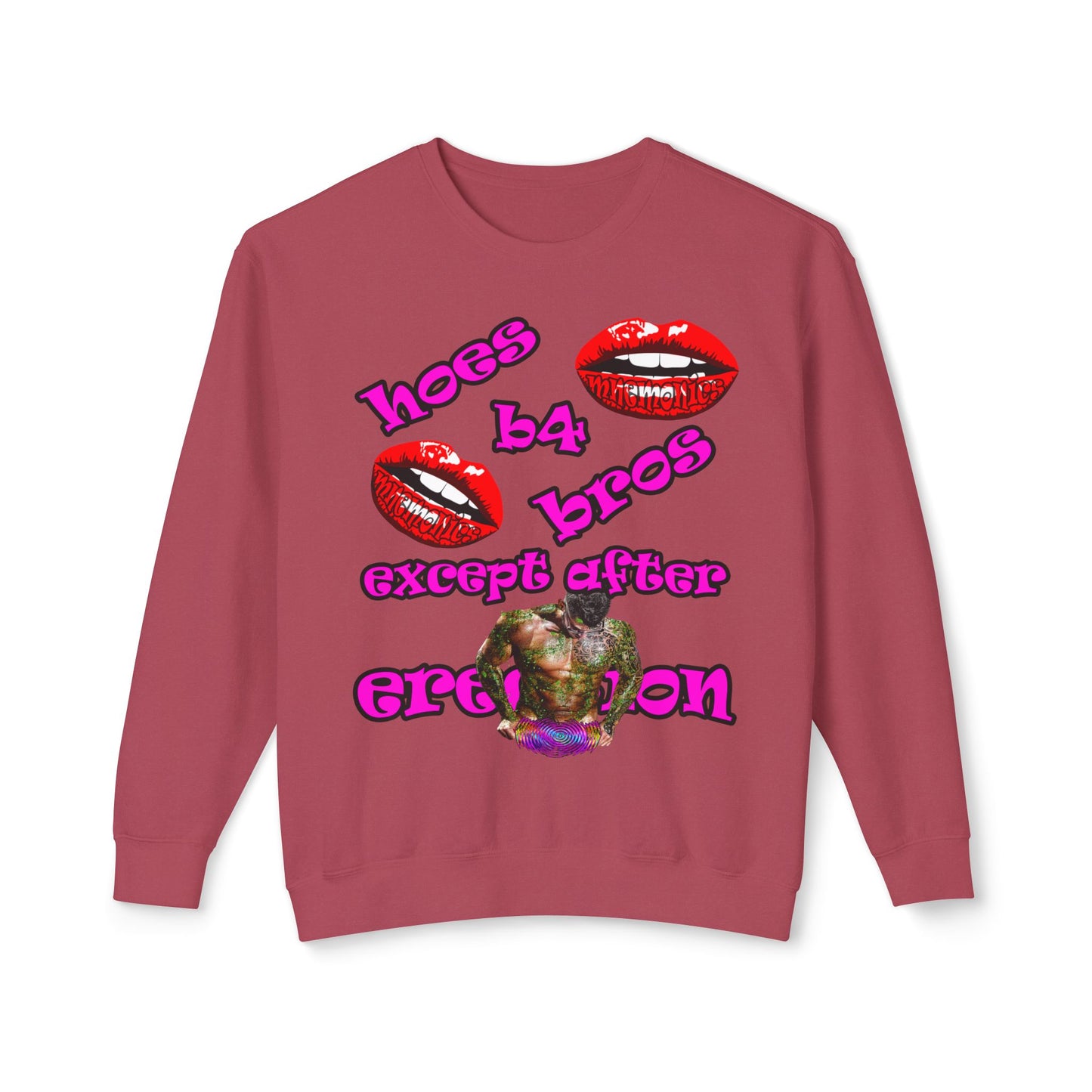 hoes b4 bros - Unisex Lightweight Crewneck Sweatshirt