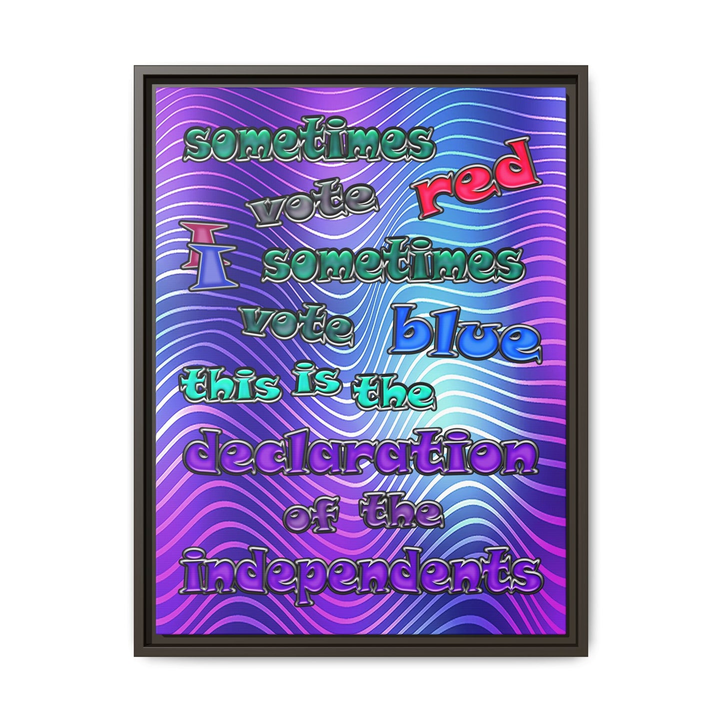 declaration of the independents - framed canvas art (purple wave)