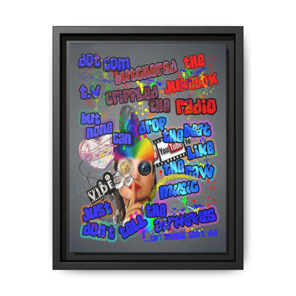 drop the beat - framed canvas art (grey-light grey)