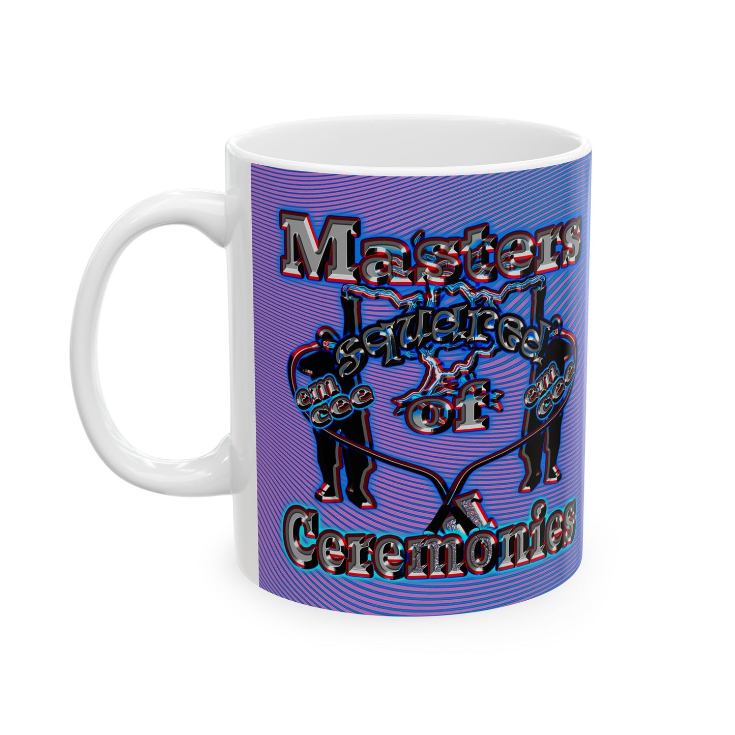 em cee squared - White Mug (light blue-purple wave)