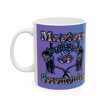 em cee squared - White Mug (light blue-purple wave)