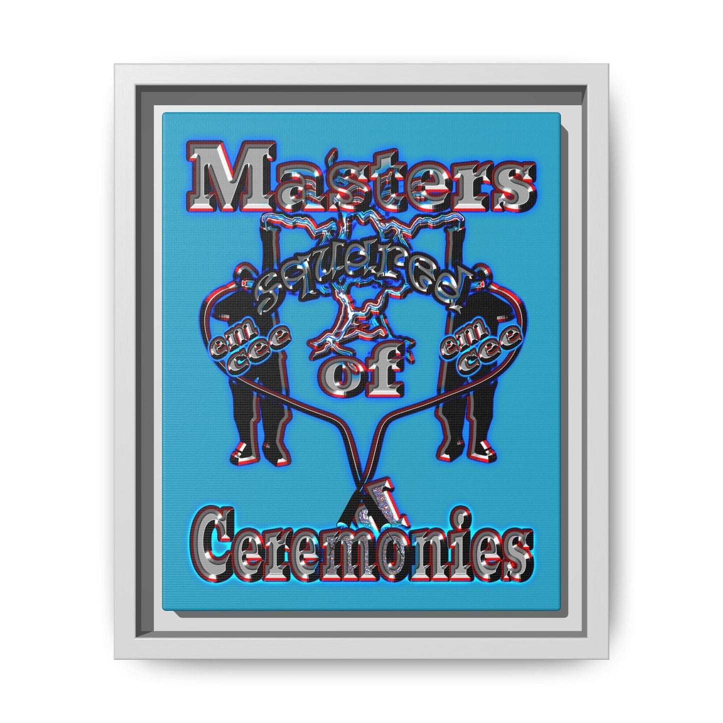 em cee squared - framed canvas art (turquoise)