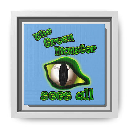 green monster - framed canvas art (light blue)
