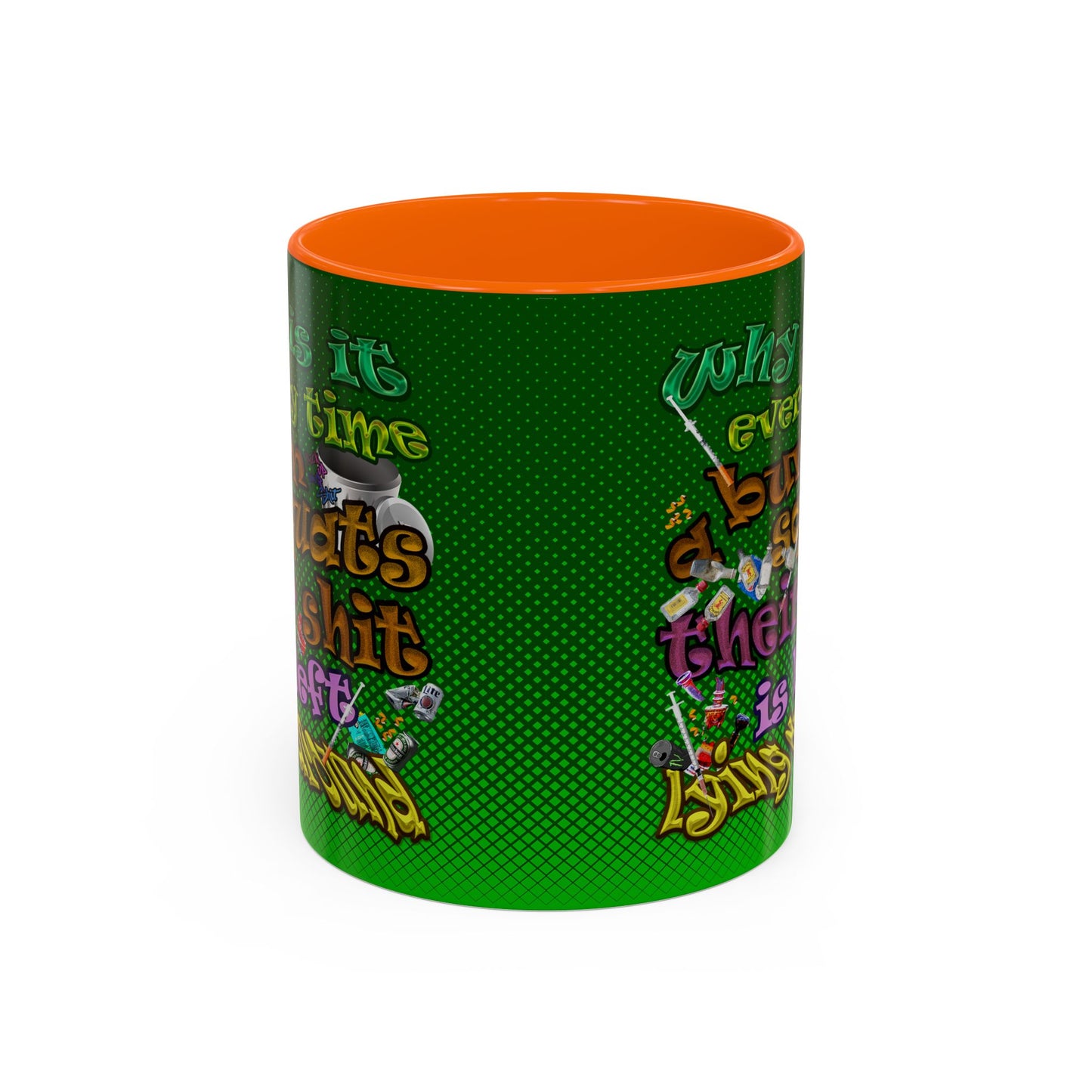 the bum's shit - Accent Mug (logo green)
