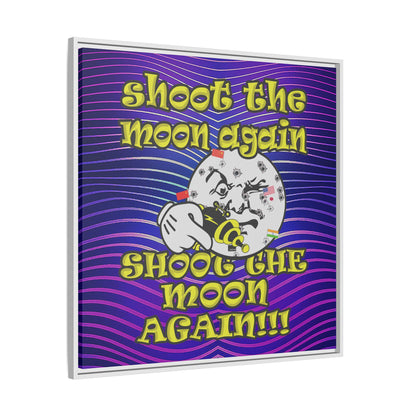 shoot the moon again - framed canvas art (purple wave)