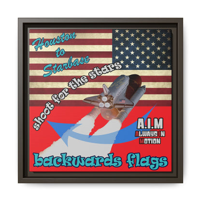 shoot for the stars - framed canvas art (red)