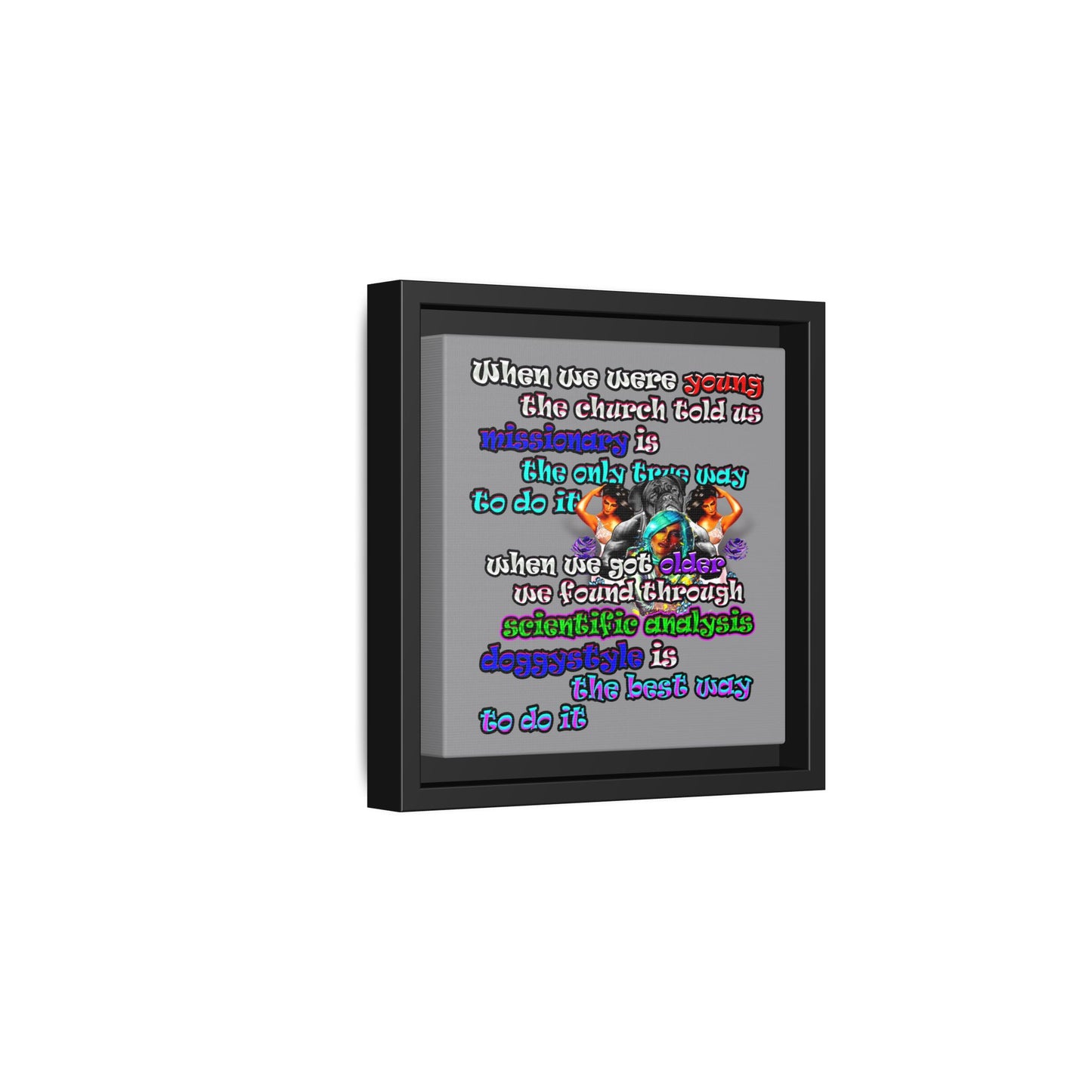doggystyle - framed canvas art (grey)