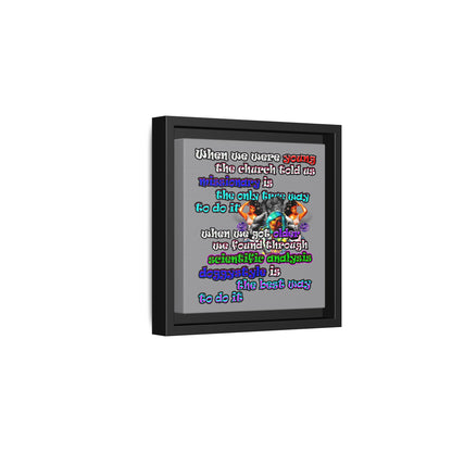 doggystyle - framed canvas art (grey)