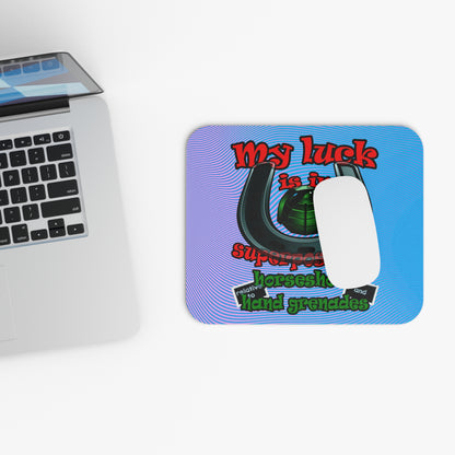 my luck - Mouse Pad (Rectangle) (light blue-purple wave)