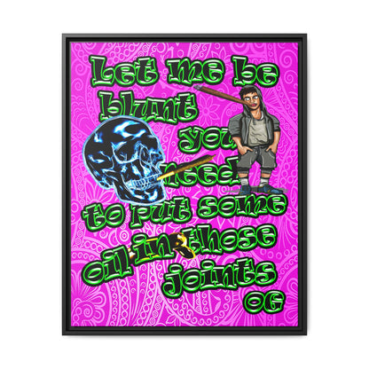 og - framed canvas art (pink swirl)