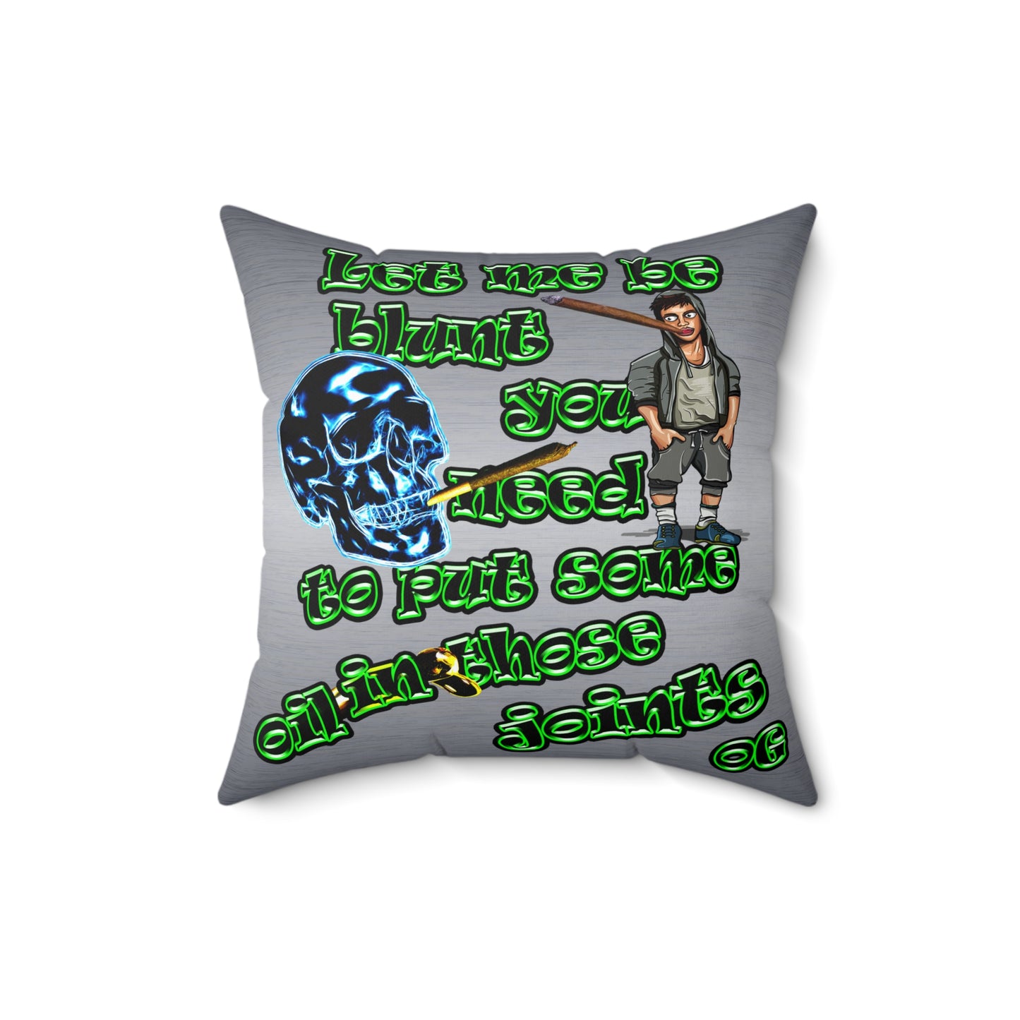 og - Spun Polyester Square Pillow - (brushed nickel)