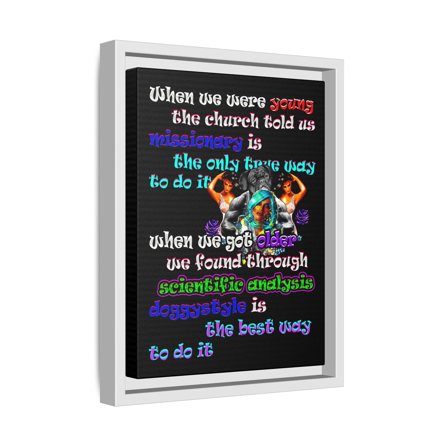 doggystyle - framed canvas art (black)