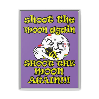 shoot the moon again - framed canvas art (light purple)