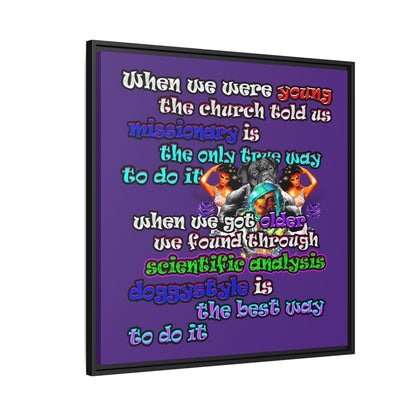 doggystyle - framed canvas art (purple)