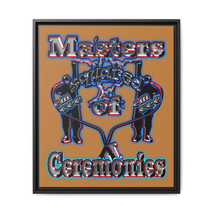em cee squared - framed canvas art (light brown)