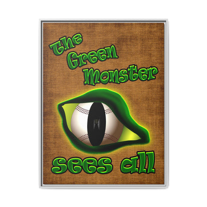 green monster - framed canvas art (brown papyrus)