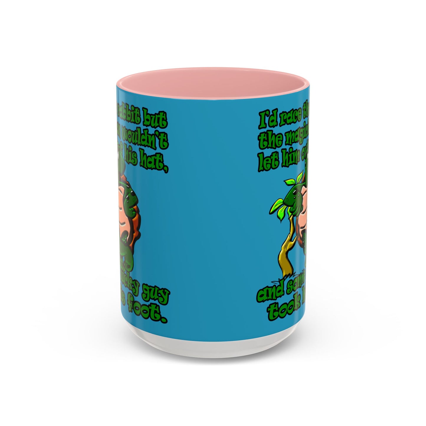 turtle race - Accent Mug (turquoise)