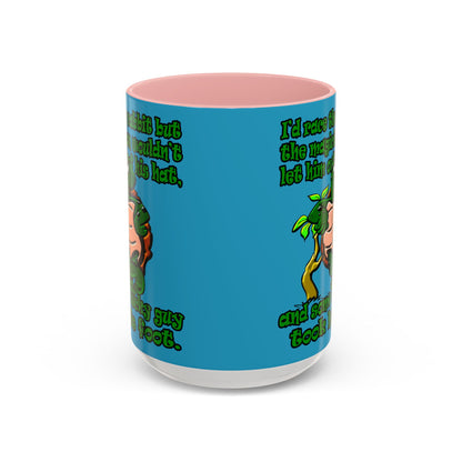 turtle race - Accent Mug (turquoise)